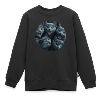 Russisch Blau - Kinder Premium Organic Sweatshirt - Schwarz - Vorne - AI Model Kid Female (0cm)