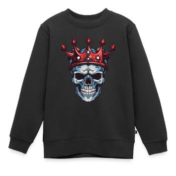 Skull King Crown - Kids Premium Organic Sweatshirt - black - Front - AI Model Kid Female (0cm)