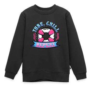 River Tubing Inner Tubing Tube Chill Repeat - Kinder Premium Organic Sweatshirt - Schwarz - Vorne - AI Model Kid Female (0cm)
