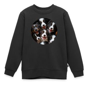 Border Collie - Kinder Premium Organic Sweatshirt - Schwarz - Vorne - AI Model Kid Female (0cm)
