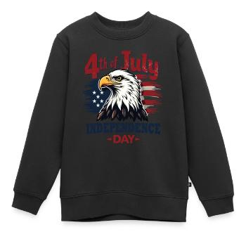 Amerika USA Adler 4th July Independence Day - Kinder Premium Organic Sweatshirt - Schwarz - Vorne - AI Model Kid Female (0cm)