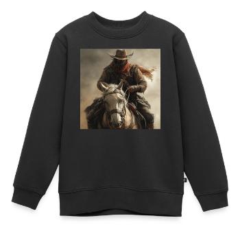 Cowboy - Kinder Premium Organic Sweatshirt - Schwarz - Vorne - AI Model Kid Female (0cm)