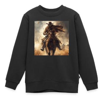 Cowboy - Kinder Premium Organic Sweatshirt - Schwarz - Vorne - AI Model Kid Female (0cm)