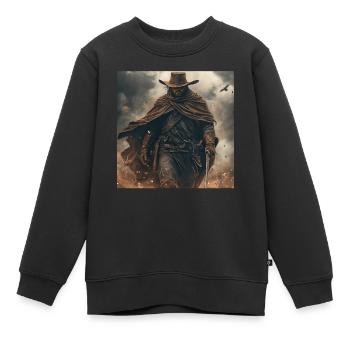 Cowboy - Kinder Premium Organic Sweatshirt - Schwarz - Vorne - AI Model Kid Female (0cm)