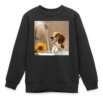 Beagle - Kinder Premium Organic Sweatshirt - Schwarz - Vorne - AI Model Kid Female (0cm)