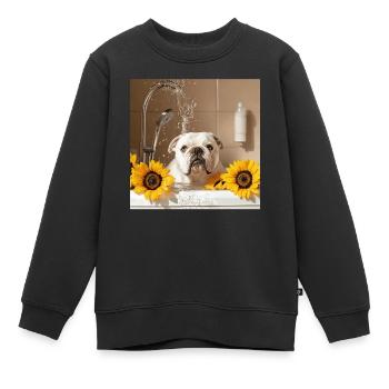 Bulldogge - Kinder Premium Organic Sweatshirt - Schwarz - Vorne - AI Model Kid Female (0cm)