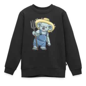 Koala Landwirt Mistgabel Bauernhof - Kinder Premium Organic Sweatshirt - Schwarz - Vorne - AI Model Kid Female (0cm)