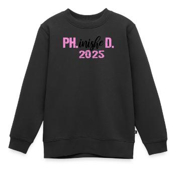Docteur 2025 Diplôme Philistin Dissertation PhD - Sweat Premium enfant bio - noir - Devant - AI Model Kid Female (0cm)