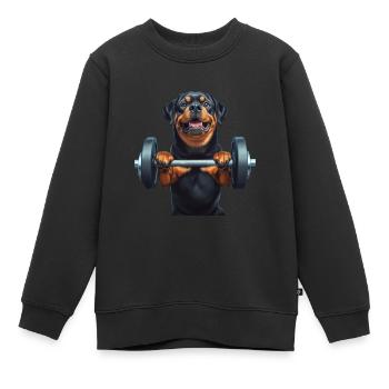 Rottweiler - Kinder Premium Organic Sweatshirt - Schwarz - Vorne - AI Model Kid Female (0cm)