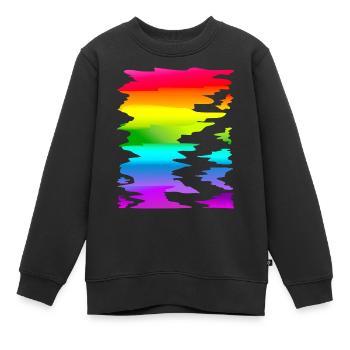 colorful rainbow gradient - Kids Premium Organic Sweatshirt - black - Front - AI Model Kid Female (0cm)