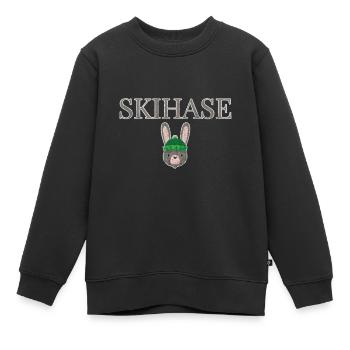 Ski Bunny Lapin d’hiver - Sweat Premium enfant bio - noir - Devant - AI Model Kid Female (0cm)