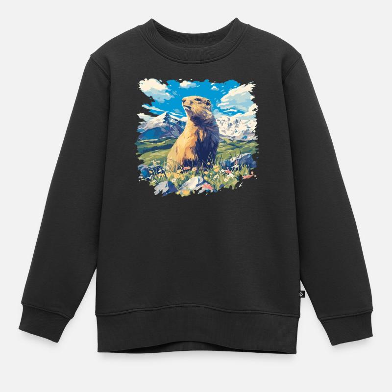 Murmeltiere Murmeltier - Kinder Premium Organic Sweatshirt - Schwarz