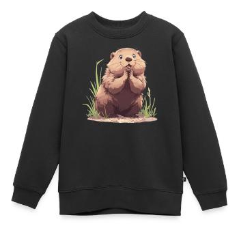 Murmeltiere Murmeltier - Kinder Premium Organic Sweatshirt - Schwarz - Vorne - AI Model Kid Female (0cm)