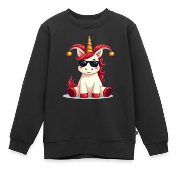 Karneval Karneval Einhorn Fasching Karneval Kostüm - Kinder Premium Organic Sweatshirt - Schwarz - Vorne - AI Model Kid Female (0cm)