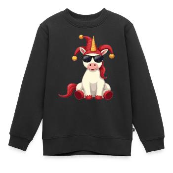 Karneval Karneval Einhorn Fasching Karneval Kostüm - Kinder Premium Organic Sweatshirt - Schwarz - Vorne - AI Model Kid Female (0cm)