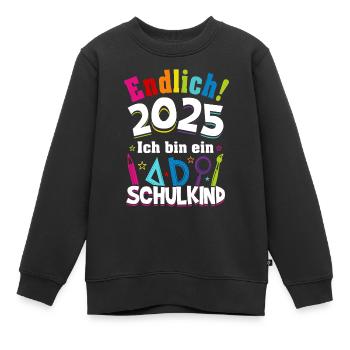 Schulkind 2025 Einschulung Erstklässler Geschenk - Kinder Premium Organic Sweatshirt - Schwarz - Vorne - AI Model Kid Female (0cm)