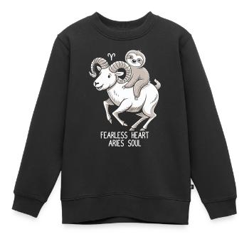 Furchtloses Herz, Widder Seele Soth - Kinder Premium Organic Sweatshirt - Schwarz - Vorne - AI Model Kid Female (0cm)