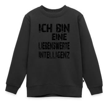 KI Spruch Ich bin eine liebenswerte Intelligenz - Kinder Premium Organic Sweatshirt - Schwarz - Vorne - AI Model Kid Female (0cm)