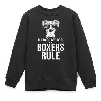 Alle Hunde Sind Cool Aber Boxer Regieren Lustiger - Kinder Premium Organic Sweatshirt - Schwarz - Vorne - AI Model Kid Female (0cm)