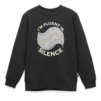 Ich bin fließend in Stille - Kinder Premium Organic Sweatshirt - Schwarz - Vorne - AI Model Kid Female (0cm)
