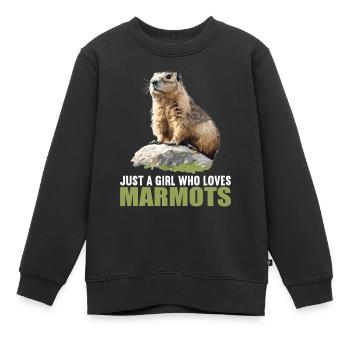 Marmottes Marmottes - Sweat Premium enfant bio - noir - Devant - AI Model Kid Female (0cm)