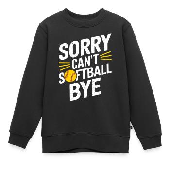 Softball Joueur de softball Drôle de cadeau de softball - Sweat Premium enfant bio - noir - Devant - AI Model Kid Female (0cm)