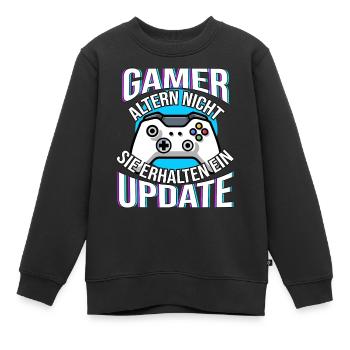 Les joueurs ne vieillissent pas, ils bénéficient d’une mise à jour - Sweat Premium enfant bio - noir - Devant - AI Model Kid Female (0cm)