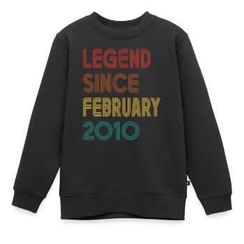 15 Jahre alte Legende seit Februar 2010 Geburtstag - Kinder Premium Organic Sweatshirt - Schwarz - Vorne - AI Model Kid Female (0cm)