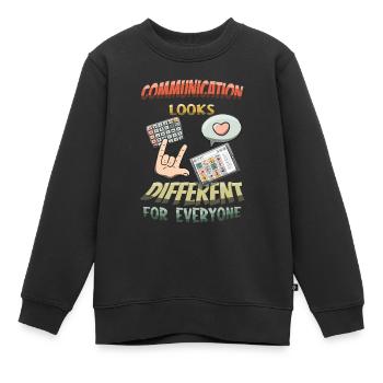 Autismus Kommunikation Sieht Für Jeden Anders Aus - Kinder Premium Organic Sweatshirt - Schwarz - Vorne - AI Model Kid Female (0cm)