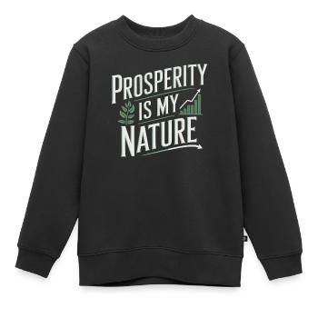La prospérité est ma nature Citation sur l’abondance - Sweat Premium enfant bio - noir - Devant - AI Model Kid Female (0cm)