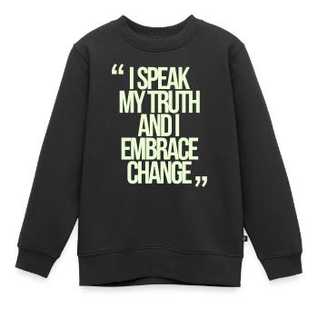 Citation des Gémeaux : Je dis ma vérité et - Sweat Premium enfant bio - noir - Devant - AI Model Kid Female (0cm)