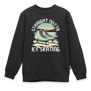 patineur patineur patin à glace patin à glace - Sweat Premium enfant bio - noir - Devant - AI Model Kid Female (0cm)