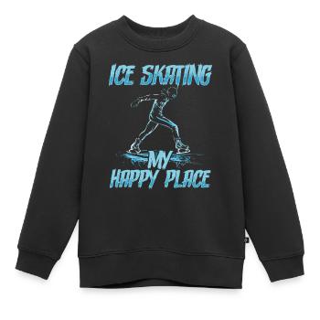 patineur patineur patin à glace patin à glace - Sweat Premium enfant bio - noir - Devant - AI Model Kid Female (0cm)