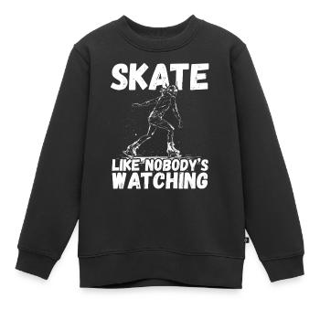 patineur patineur patin à glace patin à glace - Sweat Premium enfant bio - noir - Devant - AI Model Kid Female (0cm)