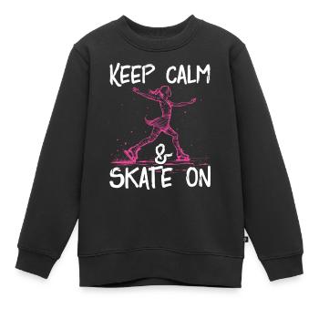 patineur patineur patin à glace patin à glace - Sweat Premium enfant bio - noir - Devant - AI Model Kid Female (0cm)