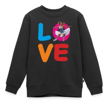 L’AMOUR DU PATINAGE ARTISTIQUE - Sweat Premium enfant bio - noir - Devant - AI Model Kid Female (0cm)