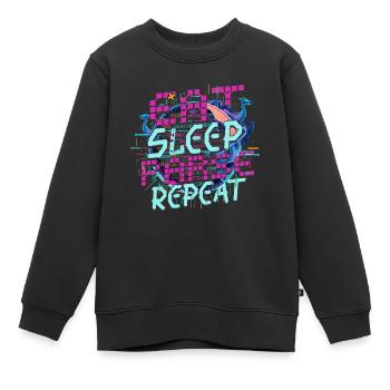 Linguiste computationnel Manger Dormir Analyser Répéter - Sweat Premium enfant bio - noir - Devant - AI Model Kid Female (0cm)