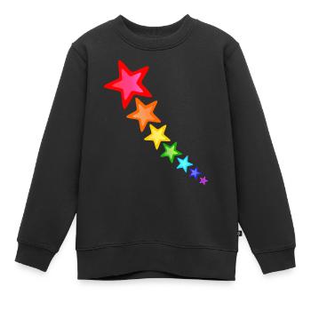 Étoiles colorées aux couleurs de l’arc-en-ciel - Sweat Premium enfant bio - noir - Devant - AI Model Kid Female (0cm)