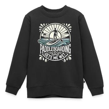 Paddleboarding macht mich nass - Kinder Premium Organic Sweatshirt - Schwarz - Vorne - AI Model Kid Female (0cm)