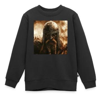 Wikinger - Kinder Premium Organic Sweatshirt - Schwarz - Vorne - AI Model Kid Female (0cm)