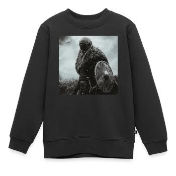 Wikinger - Kinder Premium Organic Sweatshirt - Schwarz - Vorne - AI Model Kid Female (0cm)