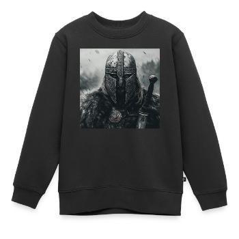 Wikinger - Kinder Premium Organic Sweatshirt - Schwarz - Vorne - AI Model Kid Female (0cm)
