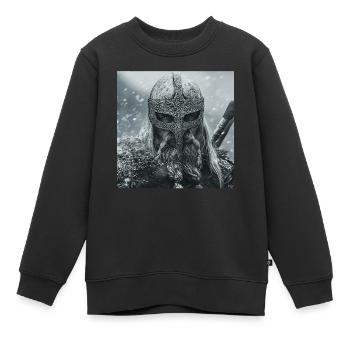 Wikinger - Kinder Premium Organic Sweatshirt - Schwarz - Vorne - AI Model Kid Female (0cm)