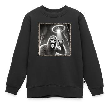 Rock, Rocker, Rock Musik, Heavy Metal, Rock Hand - Kinder Premium Organic Sweatshirt - Schwarz - Vorne - AI Model Kid Female (0cm)