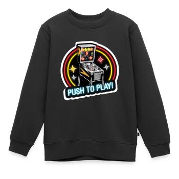 FLIPPER, PUSH TO PLAY - Kinder Premium Organic Sweatshirt - Schwarz - Vorne - AI Model Kid Female (0cm)