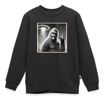 Rock, Rocker, Rock Musik, Heavy Metal, Rock Hand - Kinder Premium Organic Sweatshirt - Schwarz - Vorne - AI Model Kid Female (0cm)