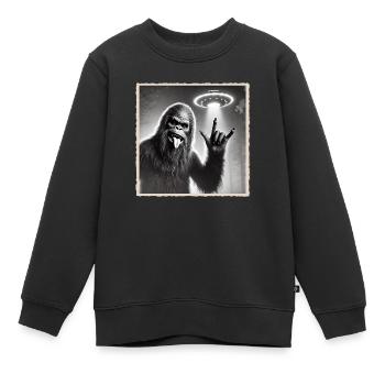 Rock, Rocker, Rock Musik, Heavy Metal, Rock Hand - Kinder Premium Organic Sweatshirt - Schwarz - Vorne - AI Model Kid Female (0cm)