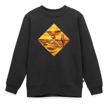 Paysage losange du désert Inspiration artistique - Sweat Premium enfant bio - noir - Devant - AI Model Kid Female (0cm)