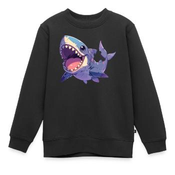 Grands requins blancs Grand requin blanc - Sweat Premium enfant bio - noir - Devant - AI Model Kid Female (0cm)