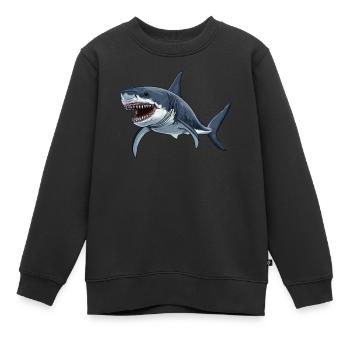 Grands requins blancs Grand requin blanc - Sweat Premium enfant bio - noir - Devant - AI Model Kid Female (0cm)